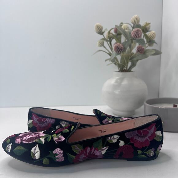 Kate Spade Swinton Floral Embroidered Velvet Ballet Flats Loafers Women's 8.5 M - Picture 8 of 10